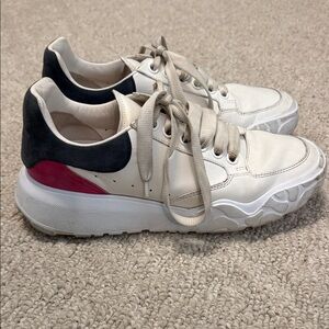 Alexander McQueen Cream and Pink Sneakers